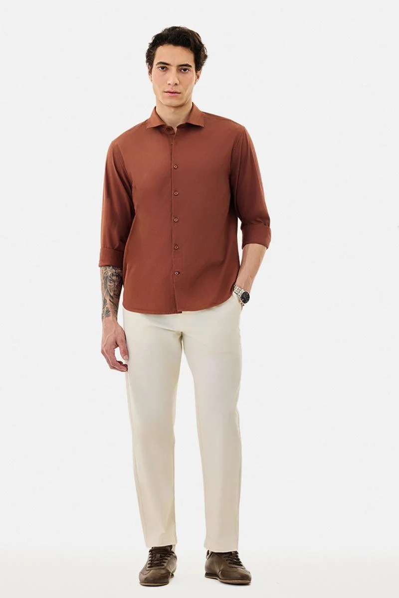 سنيتش Regular Fit 100% Cotton Shirt